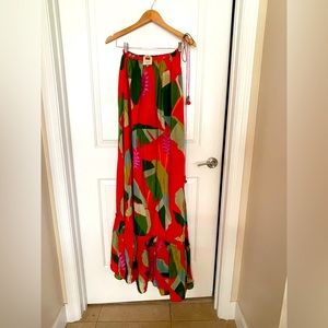 Farm Rio Red Heliconia Maxi Dress XS